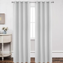 Rideaux à œillets thermiques isolants blancs, 2 panneaux (52 x 108 po), occultants, compatibles avec les tringles standard