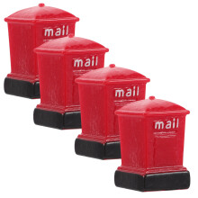 4 stk. kompakt og bærbar mini-postkasse i harpiks til boligindretning 3,8 x 1,8 x 1,8 cm