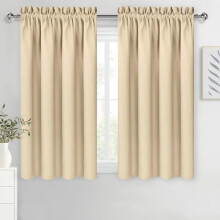 Beige Blackout Curtains 42x63 in, Thermal Insulated, 2