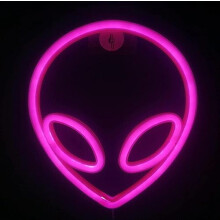 Enseigne lumineuse LED néon, veilleuse murale LED néon extraterrestre, lampe LED néon alimentée par USB et piles, pour la décoration de la