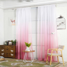 Rideaux en mousseline ombrée transparente, à œillets, effet froissé dégradé semi-transparent, occultants et tamisants, pour