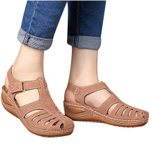 Sandali da donna Sandali casual estivi alla moda Sandali casual piatti tinta unita Scarpe con passanti Rosa Taglia 8