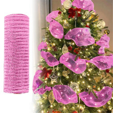 Christmas Sequin Ribbon 900 cm x 26 cm Pink