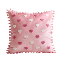 Valentijnskussenhoes roze zacht 18x18 inch