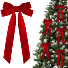 16 Samt-Weihnachtsschleifen für Christbaumkränze, Geschenkverpackungen, Bastelarbeiten, Hochzeiten, Partys, Snacktüten, Süßigkeitentüten und