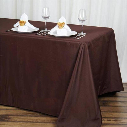 Polyester Rectangular Tablecloth 90 x 132 in Chocolate Brown