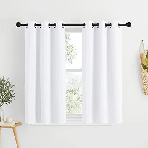 Blackout Curtains with Silver Grommets 2 Panels 34x60 in