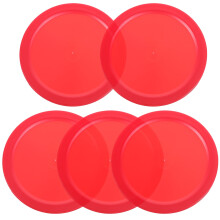 OUNONA Set of 5 Plastic Air Hockey Pucks for Hockey Games Replacement Accessories