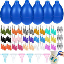 Kit de remolque para engobe de cerámica con 6 botellas, agujas y embudos.