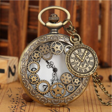 Vintage-Taschenuhr mit klassischem römischem Zifferblatt, Retro-Dekoration für Sammler und Liebhaber