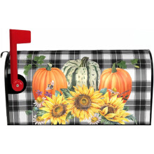 Brievenbushoes met herfstpompoenmotief, 21 x 18 inch, magnetisch.