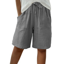 Pantalones cortos ligeros e informales para mujer - Capris de color liso que absorben la humedad, ideales para deportes, correr y uso diario.