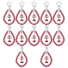 12pcs Red Zinc Alloy Christmas Bell Ornaments