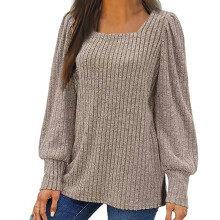 Pulls Lenago pour femmes grandes tailles, blouse ample Ă manches longues, couleur unie, pull-over