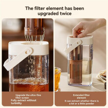 1000ml Cold Brew Coffee Maker with Handle 350 Mesh Filter for Home Outdoor Camping Hand-Grinded Coffee Cold Brew Pot