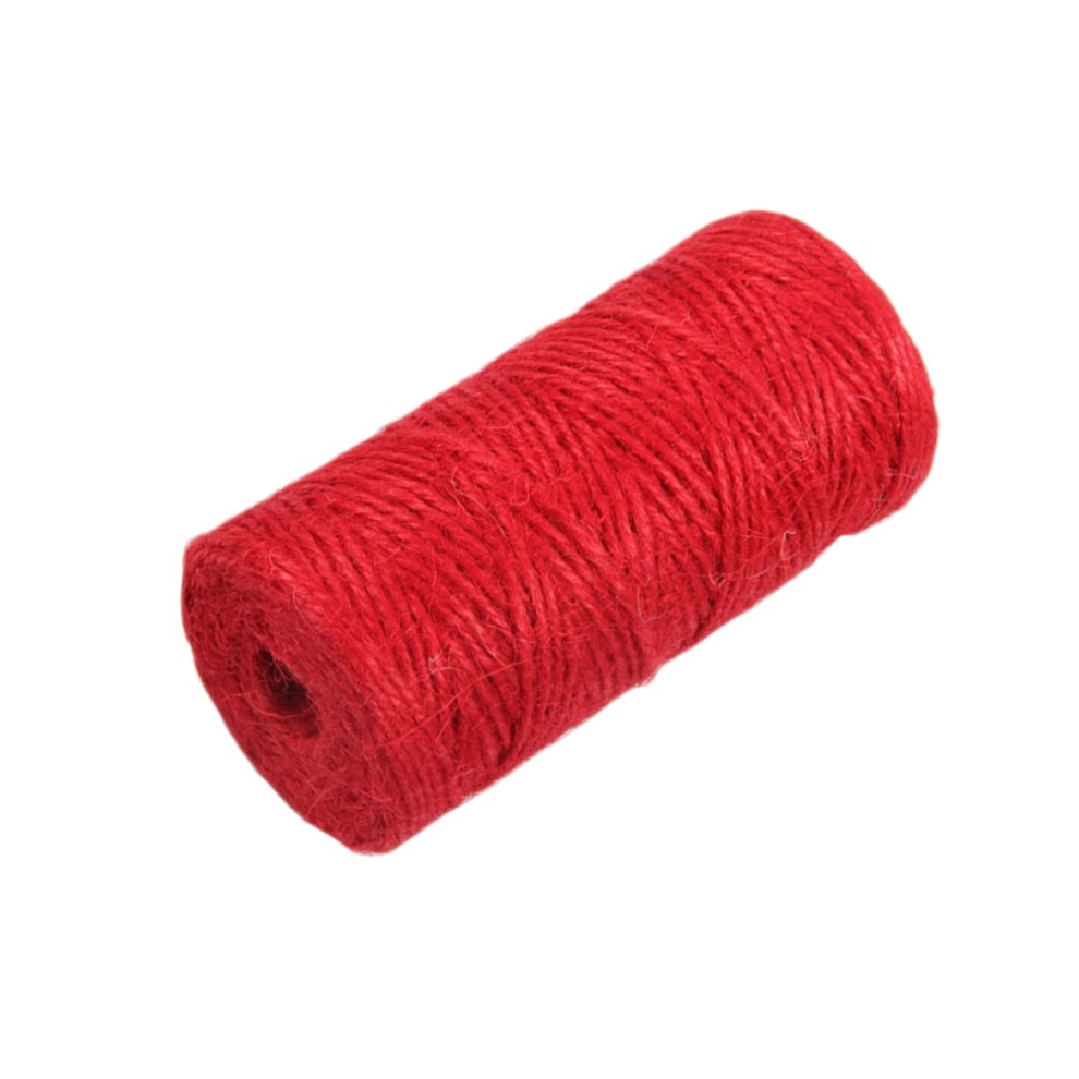 100 M Artificial Ribbon Rope Twine For Crafts Burlap Jute Red 9402001041616