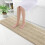 Chenille Striped Bath Mat 59x20 in Beige 1