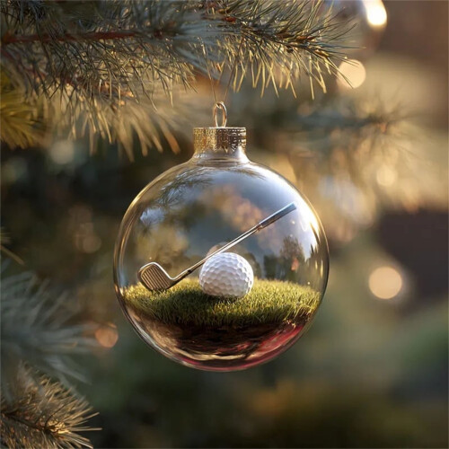 Crystal Glass Christmas Ornaments Set 8 cm