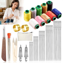 Kit de costura de 43 piezas con ojales grandes y agujas de acero inoxidable, fácil de enhebrar, reparar y viajar. Compatible con principiantes,