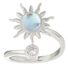 Anillo abierto ajustable, anillo estético de moda, anillo antiestrés con girasol para mujer