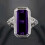 Clearance under $5 Women's Natural Emerald Large Rectangular Inlaid Zircon Ring Sz 8 1