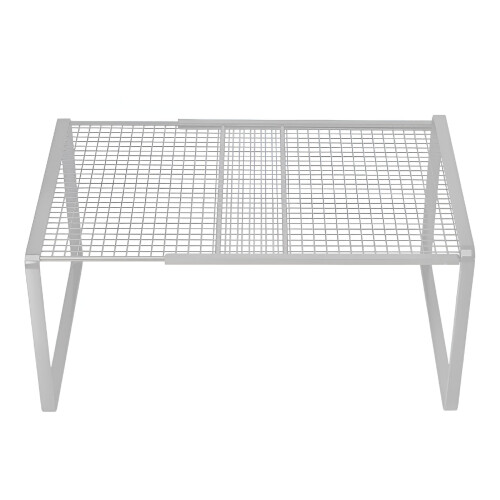 Expandable Wardrobe Shelf - Stackable Organizer, Shoe Divider, Adjustable Width, for Closet & Pantry, Space Optimization Rack, White