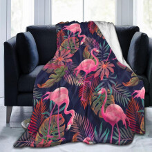 Flamingo-palmuhuopa, erittäin pehmeä fleece, 225 x 152 cm