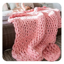 AUQ Chunky Knit painotettu peitto, vaaleanpunainen, 31,5  31,5 tuumaa