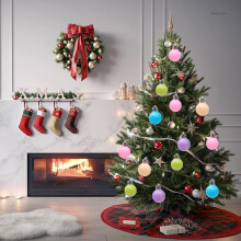Palline di Natale al neon in plastica infrangibile, 15 pezzi