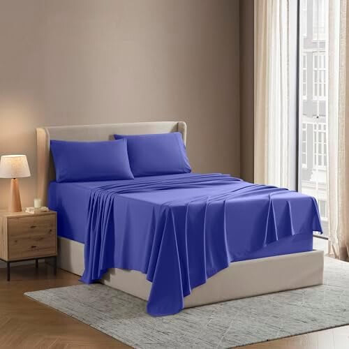 Queen Sheet Set – Double-Brushed Microfiber, 4-Piece,