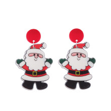 Kerstoorbellen van acryl met hangertjes: Kerstman en sneeuwpop