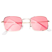 Lunettes de soleil rétro à monture carrée, lunettes créatives et décoratives pour les fêtes et la plage, pour femmes (rouge)