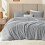 Fluffy Twin Comforter Set Light Gray Fleece 2-Pc 1