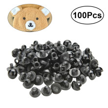 100 ks černých řemeslných medvědích očí pro panenky, kulatých knoflíků, houbových korálků, šicích...