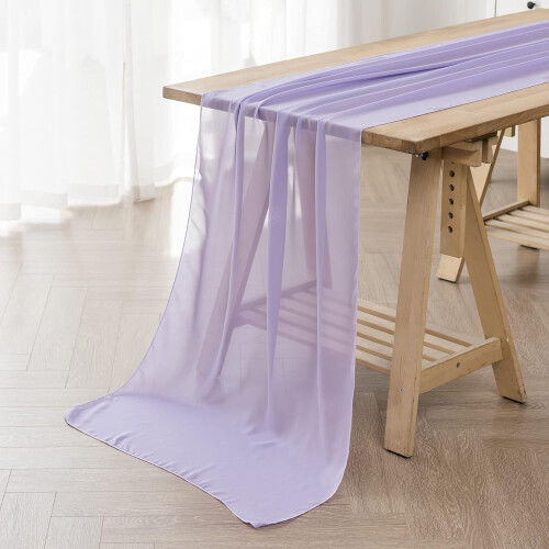 Light Purple Chiffon Table Runner 28 x 118 in