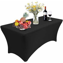 1 paquete de manteles elásticos de spandex para mesas rectangulares, mantel elástico ajustado de 2,4 m (8 pies), compatible con fiestas al aire