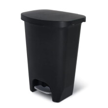 Coș de gunoi de 13 galoane | Coș de gunoi de bucătărie din plastic cu capac cu protecție împotriva mirosurilor | Mâini libere cu pedală de
