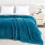 Microfiber Sherpa Blanket Queen 90x90 in Teal 1