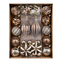 36pcs Christmas Balls Set, Unbreakable Christmas Balls on Sale, Brown Plastic XMAS Tree Ball, XMAS Balls Ornaments Decorations