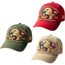Casquette commémorative USA 250e anniversaire 2026, casquette de baseball patriotique avec motif d'aigle, casquette ajustable pour hommes et femmes,