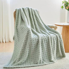 Super Soft Throw Blanket Green Premium Silky Flannel Fleece 3D Waffle Checkered Lightweight Bed Blanket All Season Use (Sage Green, Throw(50"x70"))