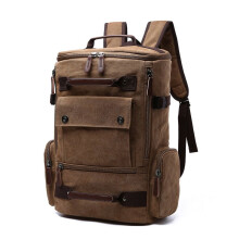 Herenrugzak Vintage Canvas Rugzak Schooltas Heren Reistas Rugzak met Grote Capaciteit Laptoprugzak Tas Hoge Kwaliteit (Koffie)