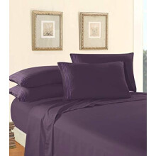 Luxury1500Microfiber 5-delige lakenset – Kreukvrij, diepe hoes (40,6 cm), split king, auberginepaars, geschikt voor standaardbedden
