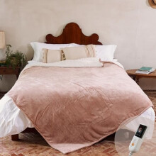 Electric Heated Throw Blanket – Faux Fur, 4 Heat Levels,