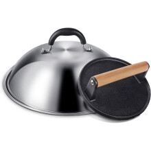 Tapa de fusión comercial de 12" y prensa para hamburguesas de hierro fundido de 7" para plancha plana Camp Chef – Compatible con Camp Chef