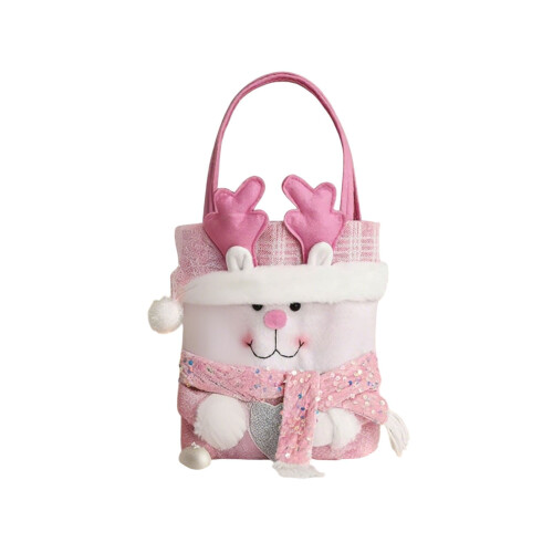 Julegaveposer med snøre – Polyester, lyserød, 42x23 cm 1