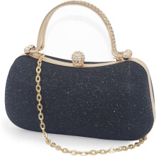 Dámska trblietavá kabelka Clutch – s kamienkovou rúčkou