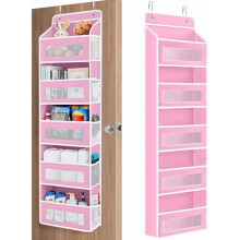 Organisateur à suspendre à la porte, rangement suspendu à 5 étagères avec 5 grandes poches, anti-basculement, capacité de 20 kg, compatible