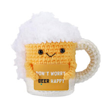 Jouet amigurumi en forme de bière au crochet, mignon et joyeux, cadeau