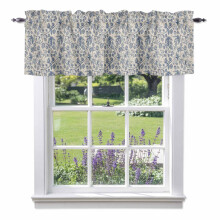 Cuirtín Valance Bláthanna Luibheolaíocha 54x18 orlach Póca Slata